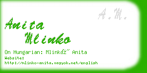 anita mlinko business card